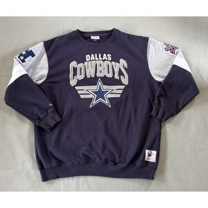 Mitchell Ness Dallas Cowboys Crewneck Back2Back SuperBowl Champions 2XL